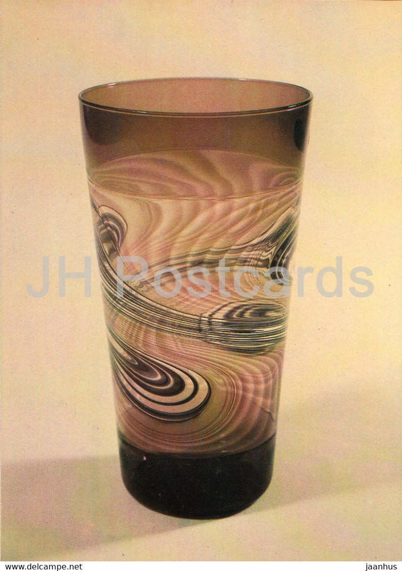 Bescher mit Fadeneinlagen - glass - Museum fur Glaskunst Lauscha - DDR Germany - unused - JH Postcards