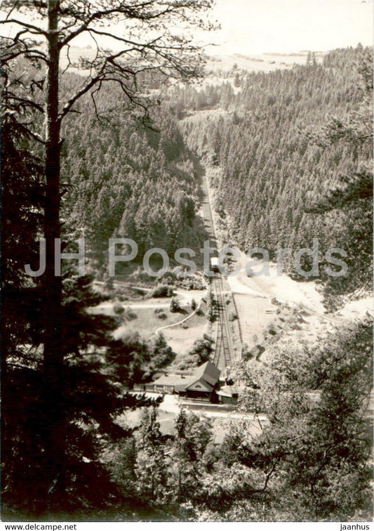 Ferienort Lichtenhain an der Oberweissbacher Bergbahn - funicular - old postcard - Germany DDR - used - JH Postcards