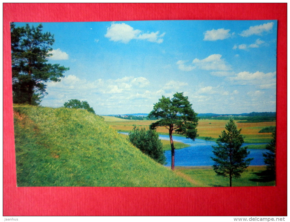 Savkina Hill hillfort and Sorot river - Pushkin State Museum-Reserve Mikhailovskoye - 1969 - Russia USSR - unused - JH Postcards