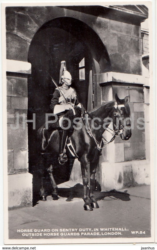 London - Horse Guard on sentry Duty in Whitehall - WP.54 - horse - United Kingdom - England - used - JH Postcards