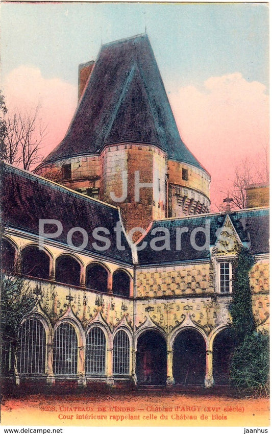 Chateau de L'Indre - Chateau d'Argy - castle - old postcard - France - unused - JH Postcards