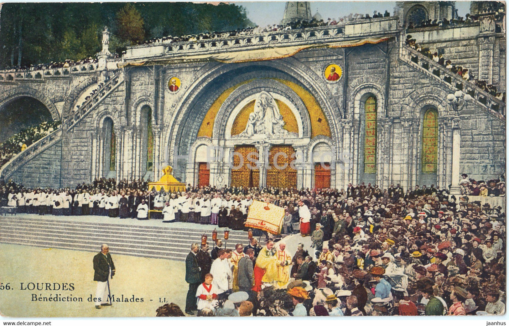 Lourdes - Benediction des Malades - 56 - old postcard - 1927 - France - used - JH Postcards
