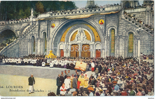 Lourdes - Benediction des Malades - 56 - old postcard - 1927 - France - used - JH Postcards