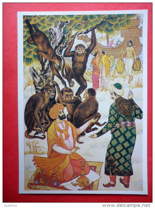 Abu Mohammed Lazybones - monkey - 1001 - One Thousand and One Nights - 1987 - Russia USSR - unused - JH Postcards