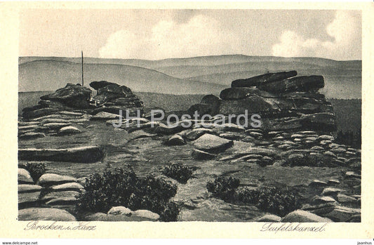 Brocken i Harz - Teufelskanzel - Brocken Hotel - 4375 - old postcard - 1926 - Germany - unused - JH Postcards