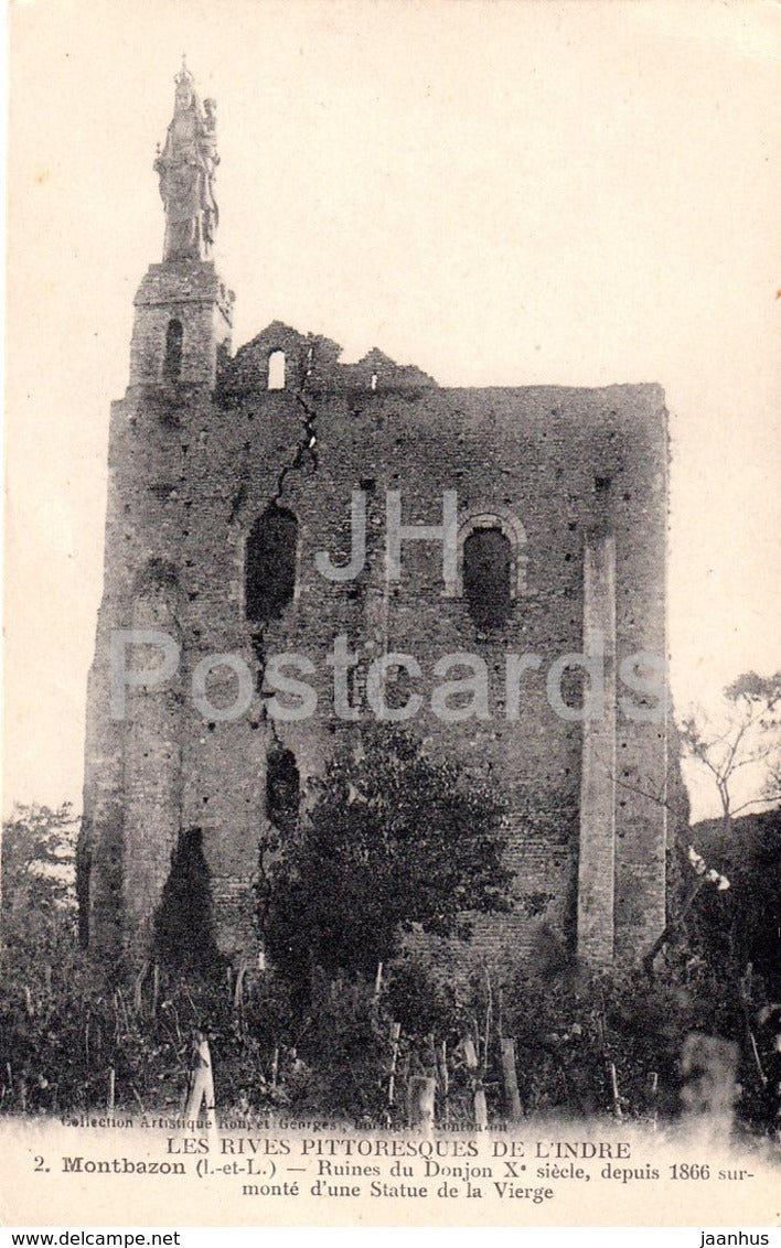 Montbazon - Ruines du Donjon - Les Rives Pittoresques de l'Indre - 2 - old postcard - 1919 - France - used - JH Postcards