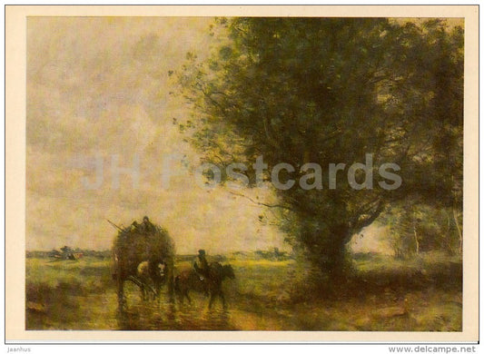 painting by Camille Corot - Char de Foin , 1860 - French art - 1975 - Russia USSR - unused - JH Postcards