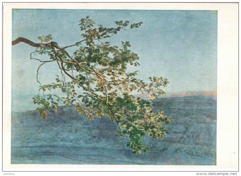 painting by A. Ivanov - Branch - sea - russian art  - unused - JH Postcards