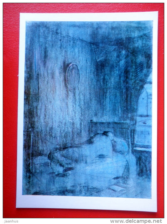 illustration by I. Glazunov . Dreamers Dream - Novel by F. Dostoyevsky White Nights - 1971 - Russia USSR - unused - JH Postcards