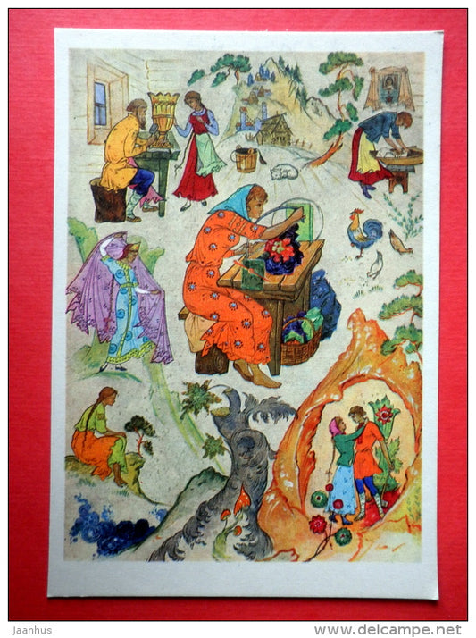 illustration - Remembering Danila - Danila the Master by P. Bazhov - 1968 - Russia USSR - unused - JH Postcards