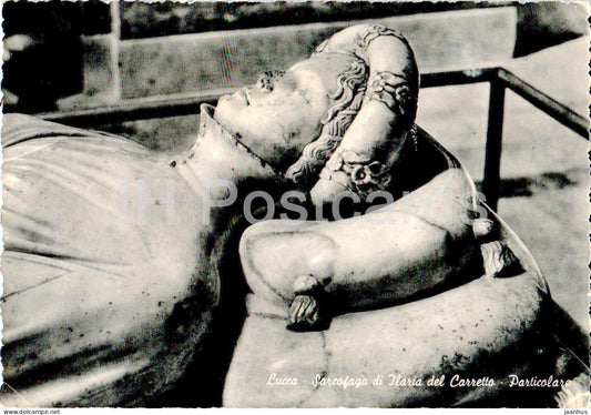 Lucca - Sarcofago di Ilaria del Carretto - Particolare - Sarcophagus - old postcard - 1959 - Italy - used - JH Postcards