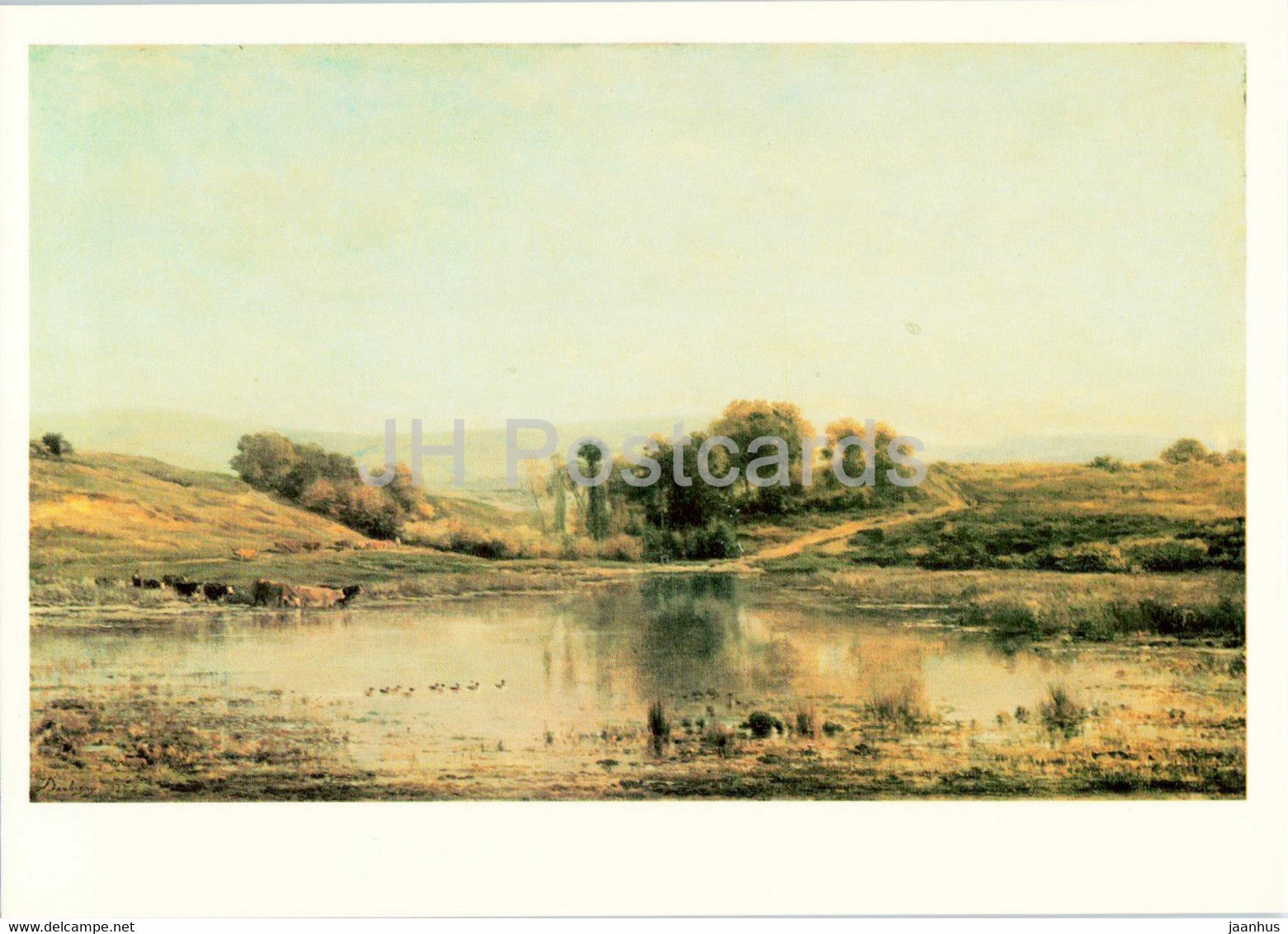 painting by Charles-Francois Daubigny - The Pond - French art - 1983 - Russia USSR - unused - JH Postcards