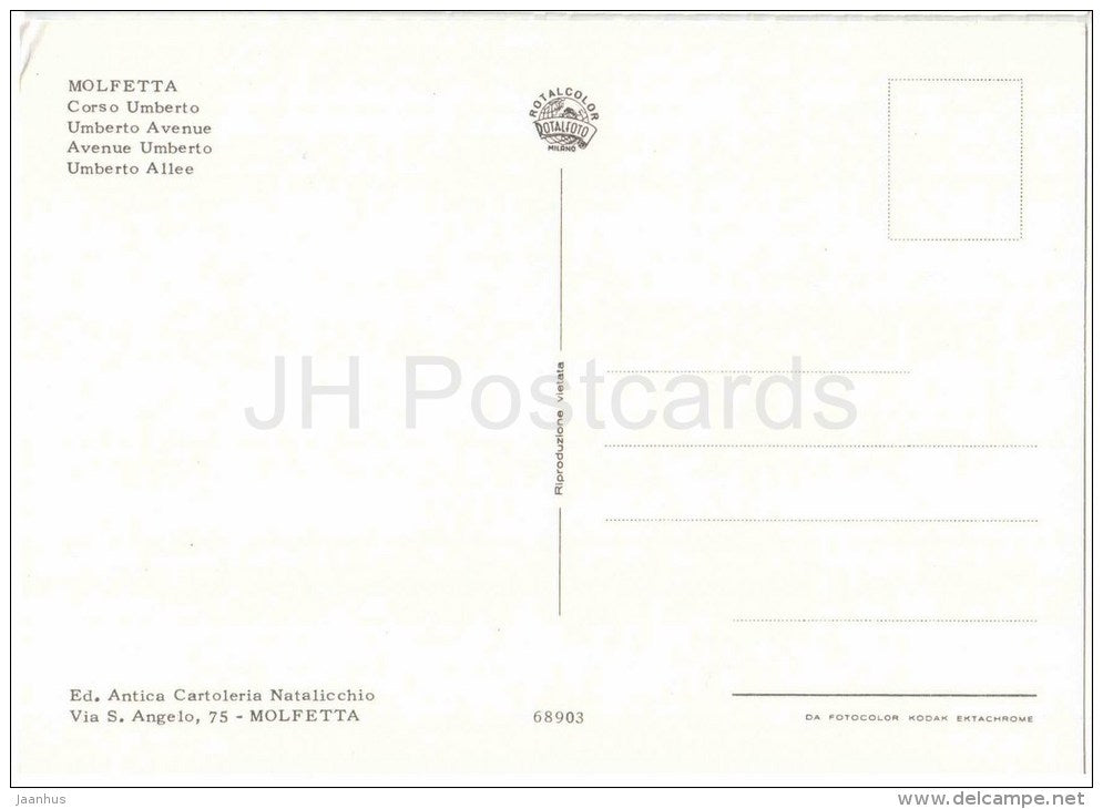 Corso Umberto - Avenue Umberto - Molfetta - Bari - Puglia - 68903 - Italia - Italy - unused - JH Postcards
