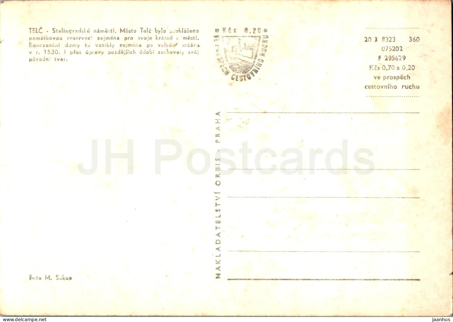 Telc - Stalingradske namesti - Stalingrad square - old postcard - Czech Repubic - Czechoslovakia - unused