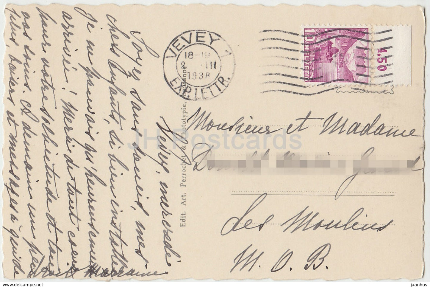 Lac Leman - Les Mouettes - 708 - Schweiz - 1938 - gebraucht