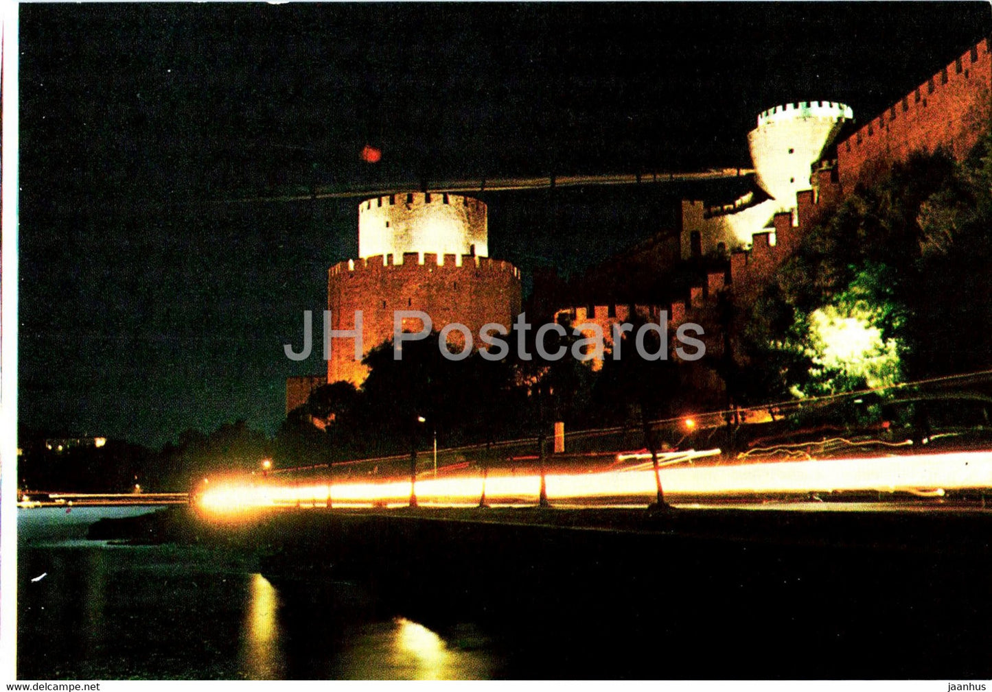 Istanbul - The Fortress and the Bosphorus by Night - Turkey - unused - JH Postcards