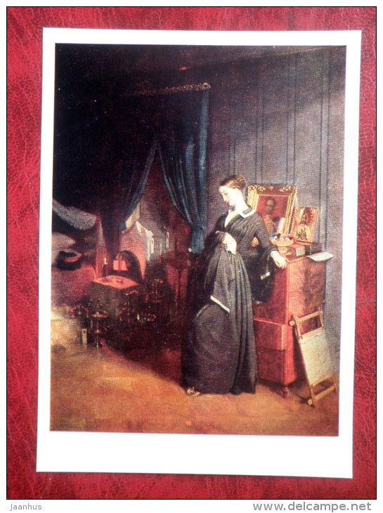 Painting by P. Fedotov - Widow - russian art - unused - JH Postcards