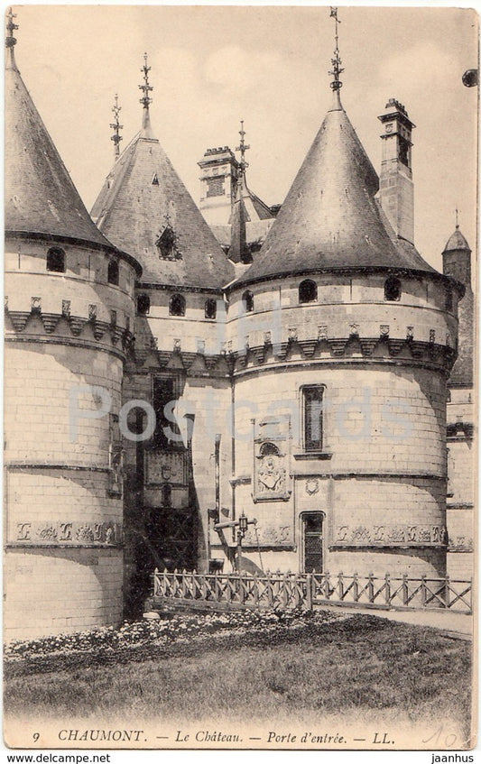 Chaumont - Le Chateau - Porte d'entree - castle - 9 - old postcard - France - unused - JH Postcards