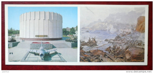 building dioramas Battle of the Dnieper - warplane - Dnepropetrovsk - Dnipropetrovsk - 1976 - Ukraine USSR - unused - JH Postcards