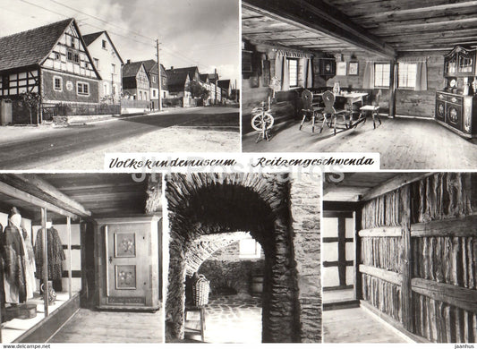 Volkskundemuseum - Reitzengeschwenda - Bohlenstube - Thuringer Volkstraxhten - Kellergewolbe - Germany DDR - unused - JH Postcards