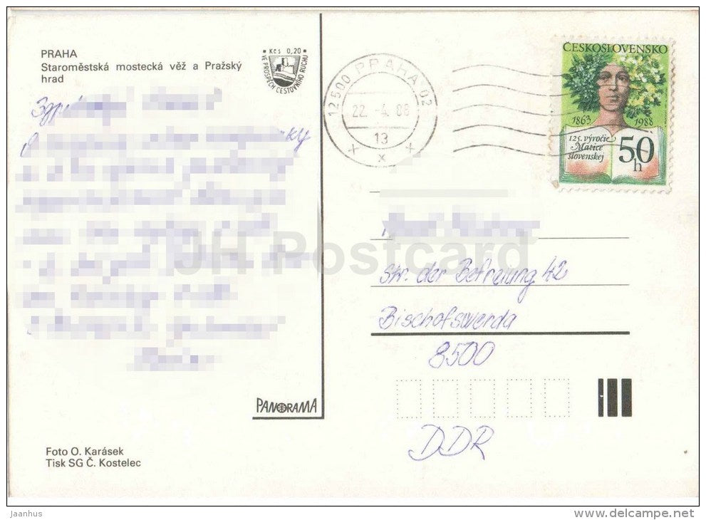 Praha - Prague - Stare Mesto - Czechoslovakia - Czech - used 1988 - JH Postcards