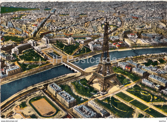 Paris - La Tour Eiffel - La Palais de Chaillot - 100 - France - 1957 - used - JH Postcards