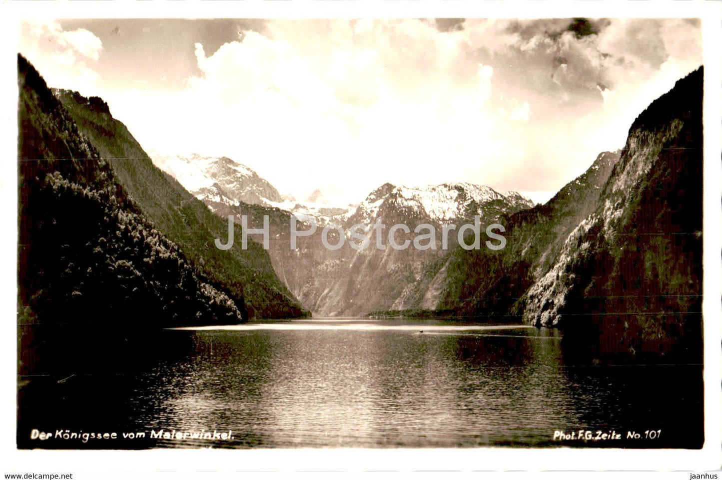 Der Konigssee vom Malerwinkel - old postcard - Germany - unused - JH Postcards