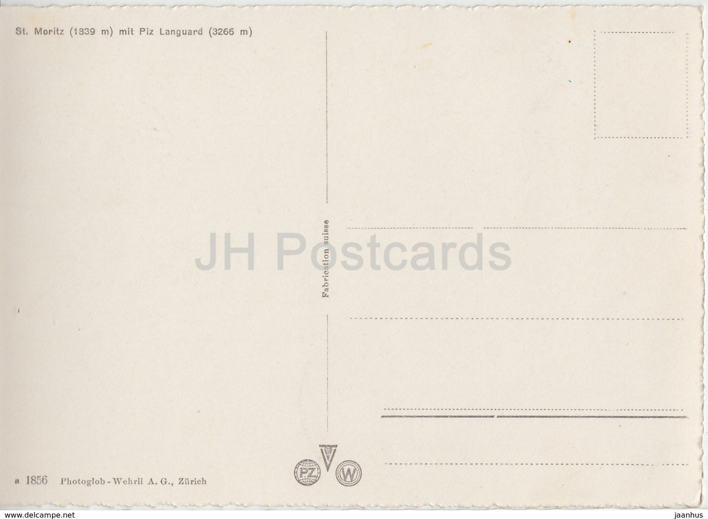 St Moritz 1839 m mit Piz Languard 3266 m - 1856 m - Switzerland - unused