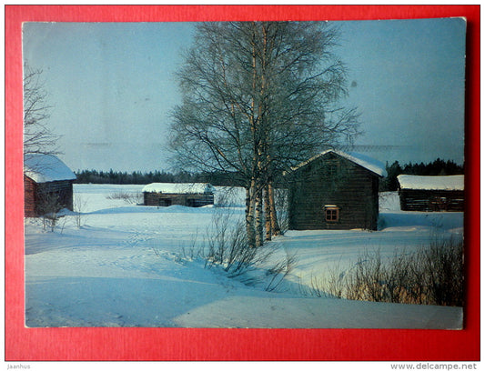 Christmas Greeting Card - winter view - buildings - WWF - 183/080 - Finland - sent from Finland Turku to Estonia 1978 - JH Postcards
