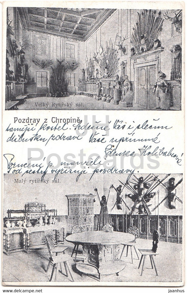 Pozdrav z Chropine - Chropyne - old postcard - Czech Republic - Czechoslovakia - used - JH Postcards