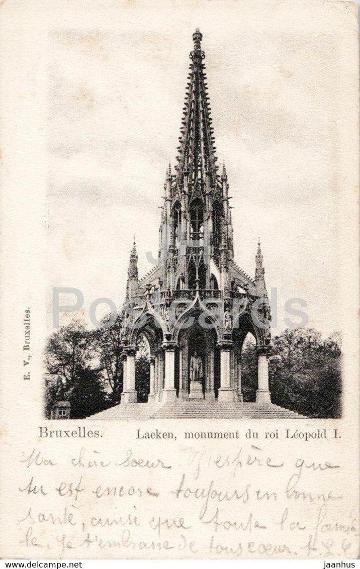 Bruxelles - Brussels - Laeken - Monument du roi Leopold I - old postcard - Belgium - used - JH Postcards