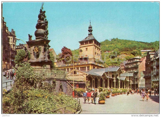 Karlovy Vary - Karlsbad - spa - The Market Colonnade - Czechoslovakia - Czech - used 1973 - JH Postcards