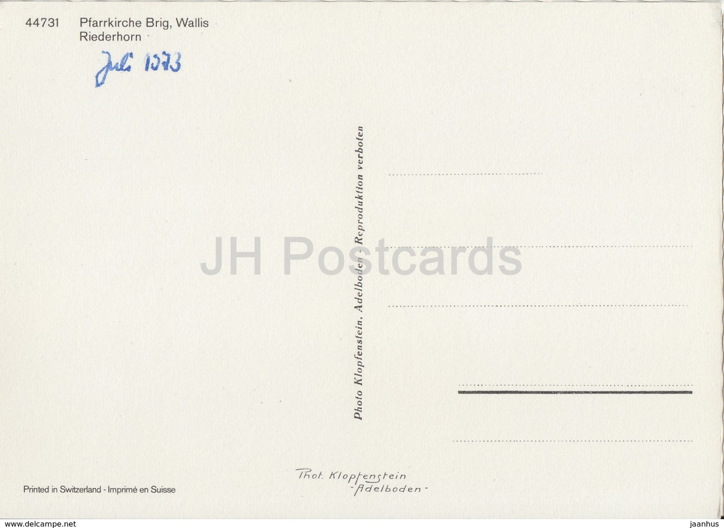 Brig - Brigue - Pfarrkirche Brig - Riederhorn - church - 44731 - 1973 - Switzerland - used