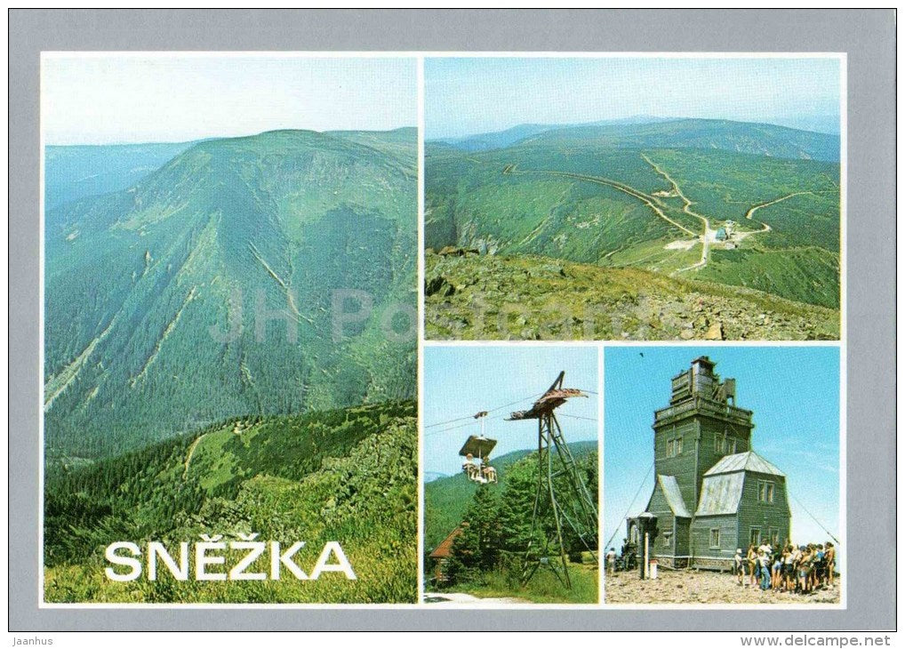 Krkonose - Snezka mountain - cable car - Czechoslovakia - Czech - unused - JH Postcards