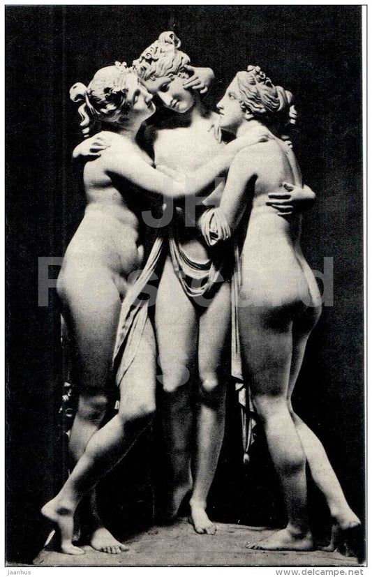 sculpture by Antonio Canova - Three Graces , 1816 - italian art - unused - JH Postcards
