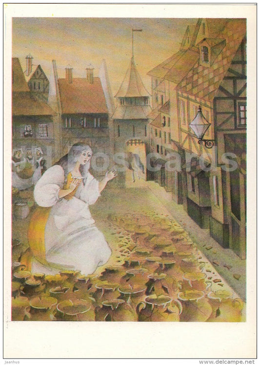 illustration by O. Kondakova - King Thrushbeard - Brothers Grimm Fairy Tale - 1986 - Russia USSR - unused - JH Postcards