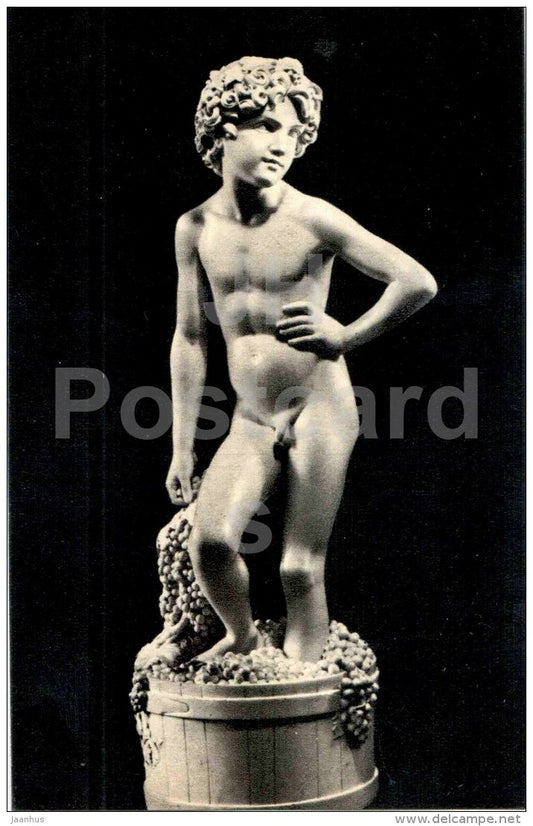 sculpture by Lorenzo Bartolini - Boy Grape Grower , 1815 - italian art - unused - JH Postcards