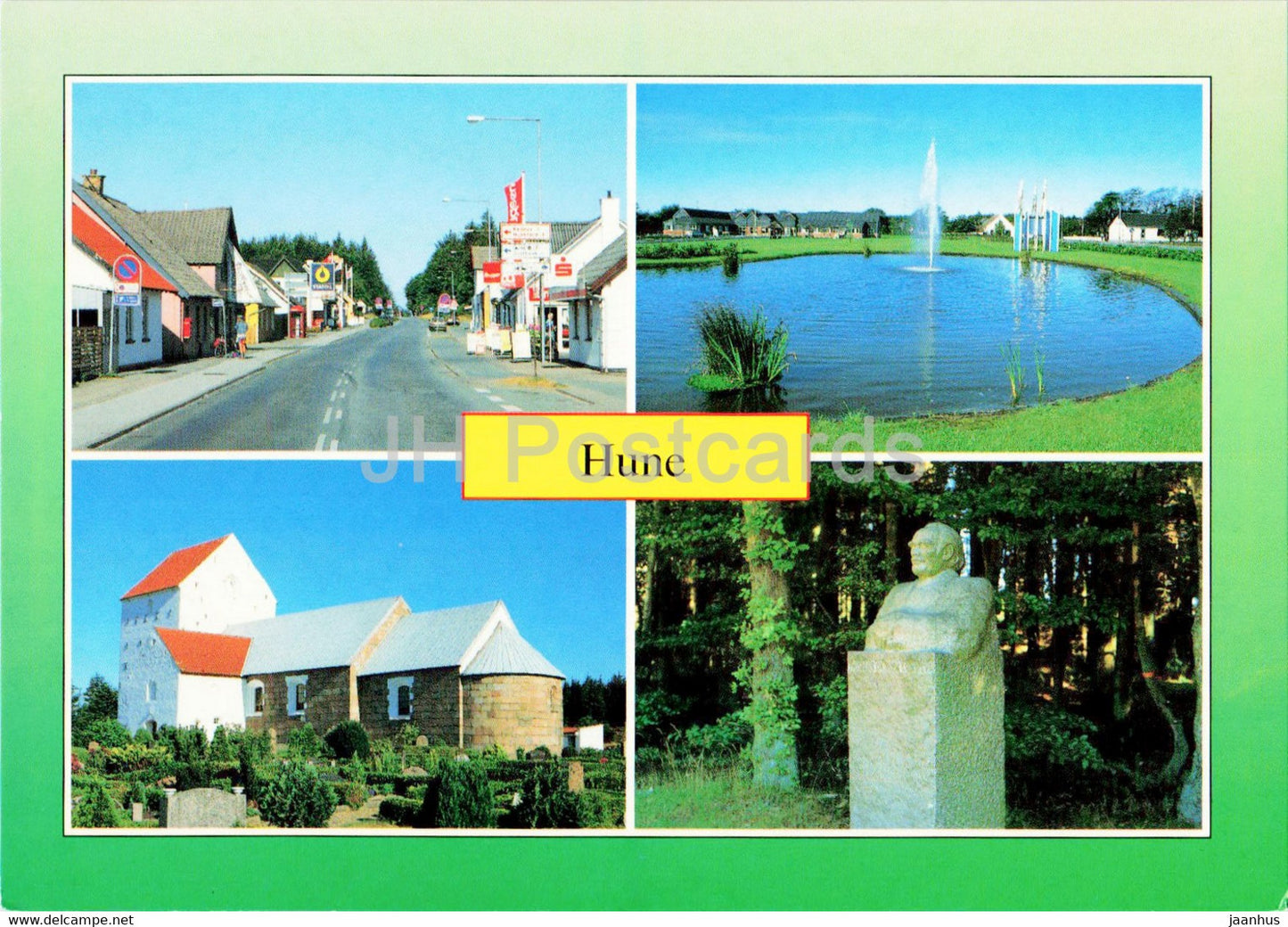 Hune - monument - street view - Denmark - unused - JH Postcards