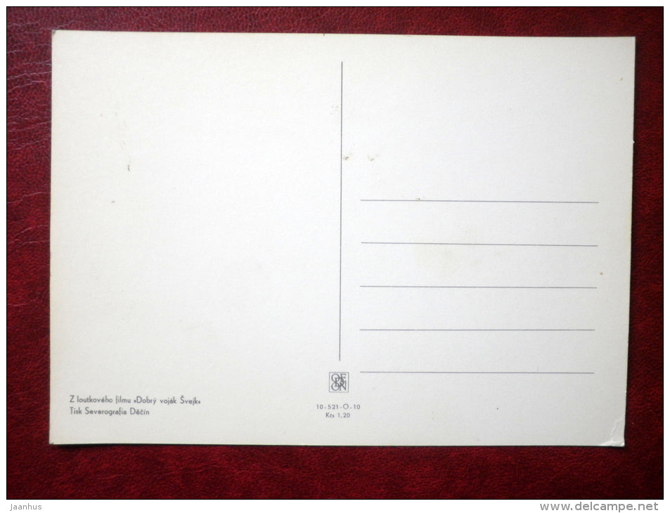The Good Soldier Švejk - novel by Jaroslav Hasek - train 1 - Tisk Severografia Decin - Film - Animation - Czech - - JH Postcards
