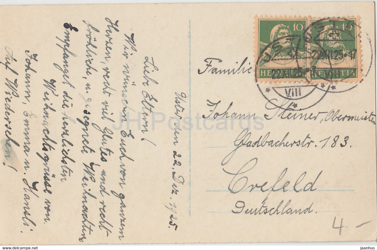 Weihnachtsgrußkarte - Frohliche Weihnachten - Kinder - Mutter Amag 63009/2 - alte Postkarte - 1925 - Deutschland - gebraucht