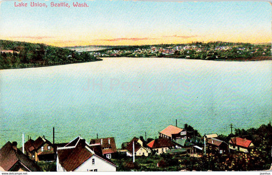 Lake Union - Seattle - Washington - 5228 - old postcard - USA - unused - JH Postcards