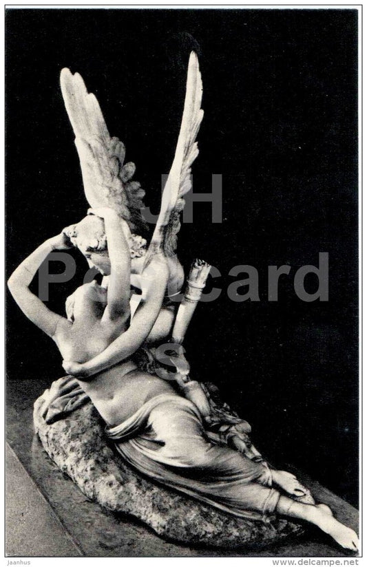 sculpture by Antonio Canova - Amor and Psyche , 1796 - italian art - unused - JH Postcards