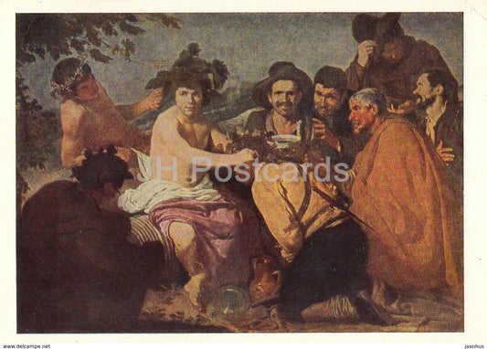 painting by Diego Velazquez - Bacchus - Drunkards - Spanish art - 1966 - Russia USSR - unused - JH Postcards