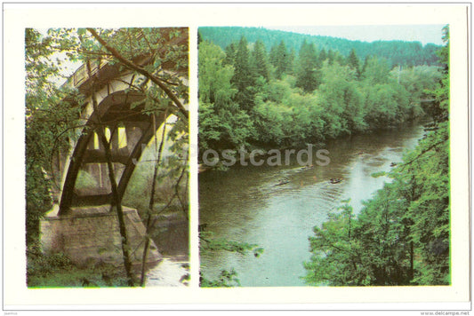 bridge across the Gauja river - Sigulda - 1984 - Latvia USSR - unused - JH Postcards