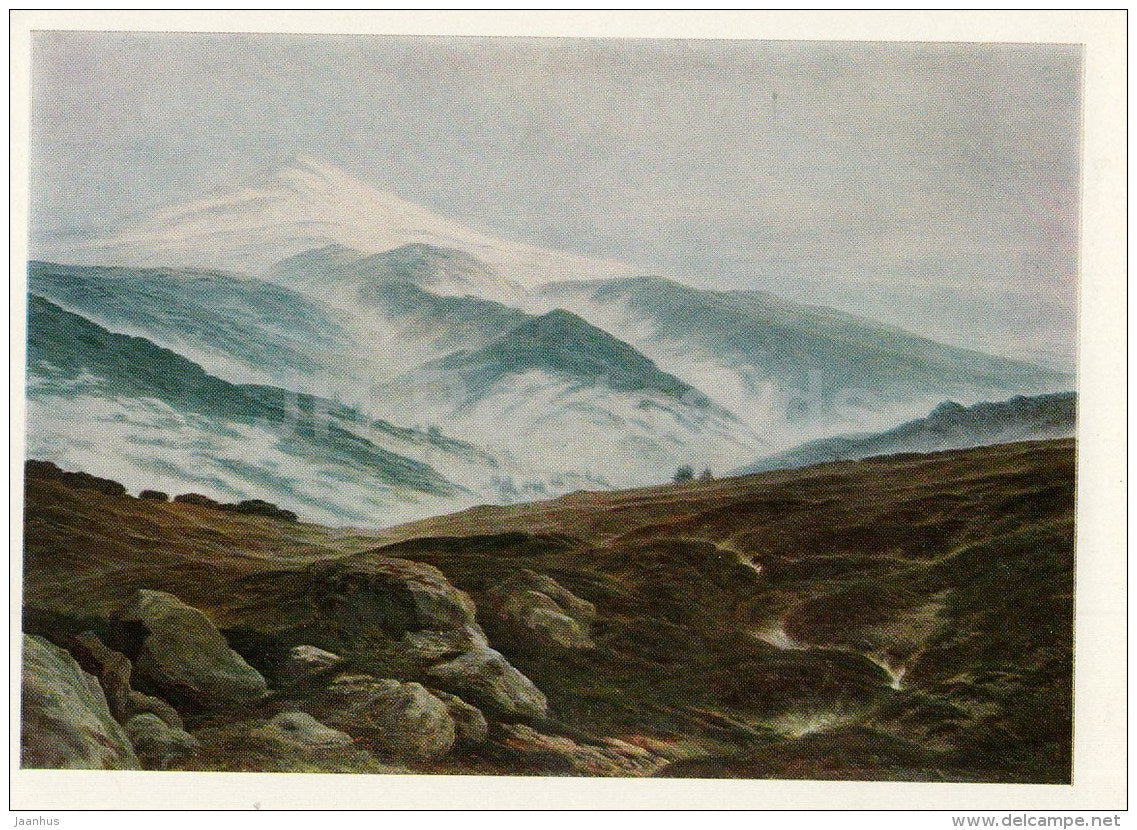 painting by Caspar David Friedrich - Giant´s Mountains , 1835 - German Art - 1970 - Russia USSR - unused - JH Postcards