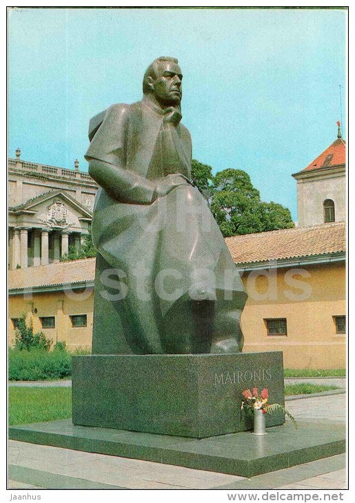 monument to Maironis - Kaunas - postal stationery - 1980 - Lithuania USSR - unused - JH Postcards