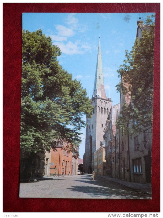 Lai street - St Olaf's church - Old Town - Tallinn - 1982 - Estonia USSR - used - JH Postcards