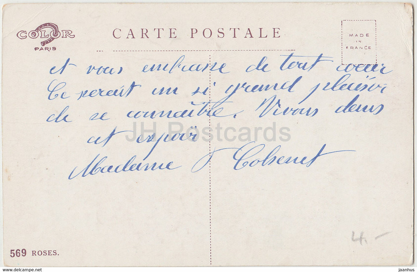 Blumen in einer Vase - Rosen - GI Bert 20 - 569 Rosen - Illustration - alte Postkarte - Frankreich - gebraucht