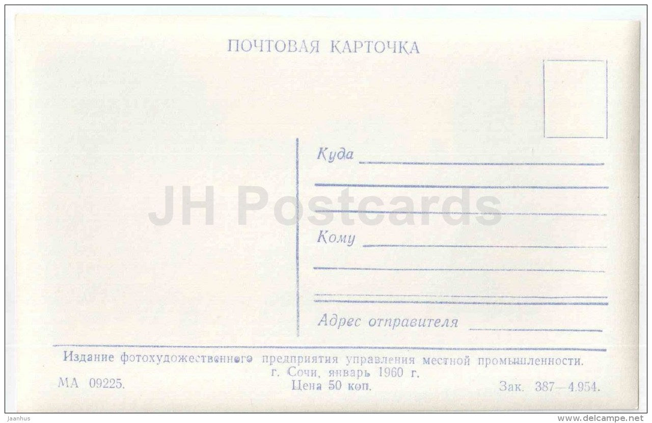 Resort prospekt - bus - Sochi - photo card - 1960 - Russia USSR - unused - JH Postcards