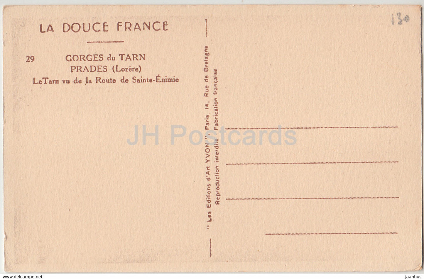 Prades - Le Tarn vu de la Route de Sainte Enimie - Gorges du Tarn - 29 - alte Postkarte - Frankreich - unbenutzt
